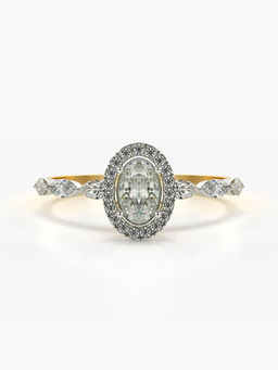 Valanova - Sterling Silver Plated with Yellow Gold and Certified Lab Grown Diamond 0.74Cts