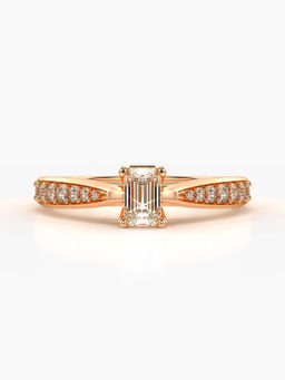 Valanova - Sterling Silver Plated with Rose Gold and Certified Lab Grown Diamond 0.68Cts