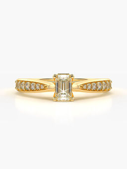 Valanova - Sterling Silver Plated with Yellow Gold and Certified Lab Grown Diamond 0.68Cts