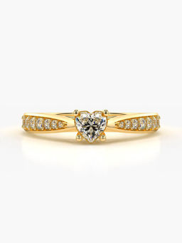 Valanova - Sterling Silver Plated with Yellow Gold and Certified Lab Grown Diamond 0.48Cts