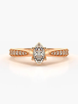 Valanova - Sterling Silver Plated with Rose Gold and Certified Lab Grown Diamond 0.53Cts