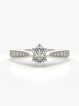 Valanova - Sterling Silver Plated with White Gold and Certified Lab Grown Diamond 0.53Cts