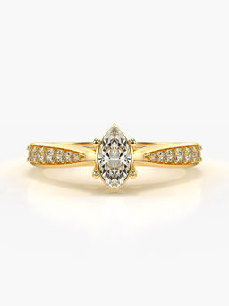 Valanova - Sterling Silver Plated with Yellow Gold and Certified Lab Grown Diamond 0.53Cts