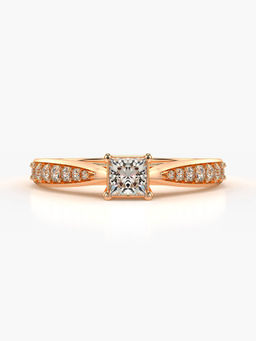 Valanova - Sterling Silver Plated with Rose Gold and Certified Lab Grown Diamond 0.48Cts