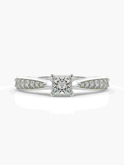 Valanova - Sterling Silver Plated with White Gold and Certified Lab Grown Diamond 0.48Cts