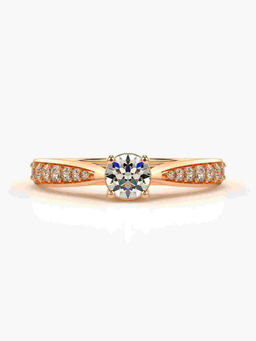 Valanova - Sterling Silver Plated with Rose Gold and Certified Lab Grown Diamond 0.48Cts