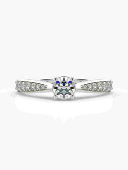 Valanova - Sterling Silver Plated with White Gold and Certified Lab Grown Diamond 0.48Cts