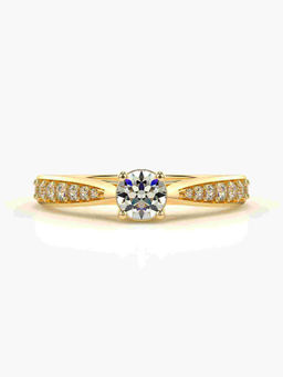 Valanova - Sterling Silver Plated with Yellow Gold and Certified Lab Grown Diamond 0.48Cts