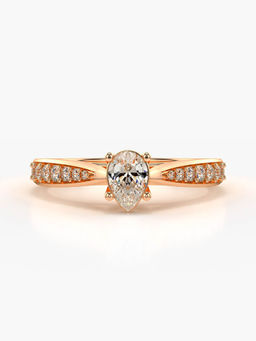 Valanova - Sterling Silver Plated with Rose Gold and Certified Lab Grown Diamond 0.53Cts