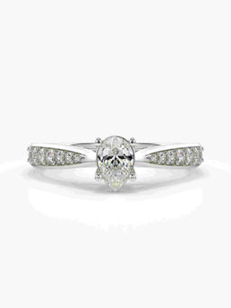 Valanova - Sterling Silver Plated with White Gold and Certified Lab Grown Diamond 0.53Cts