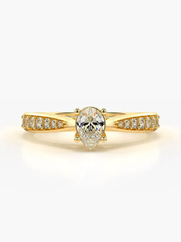 Valanova - Sterling Silver Plated with Yellow Gold and Certified Lab Grown Diamond 0.53Cts