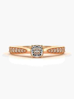 Valanova - Sterling Silver Plated with Rose Gold and Certified Lab Grown Diamond 0.68Cts