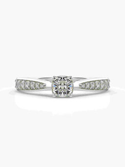 Valanova - Sterling Silver Plated with White Gold and Certified Lab Grown Diamond 0.68Cts