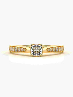 Valanova - Sterling Silver Plated with Yellow Gold and Certified Lab Grown Diamond 0.68Cts