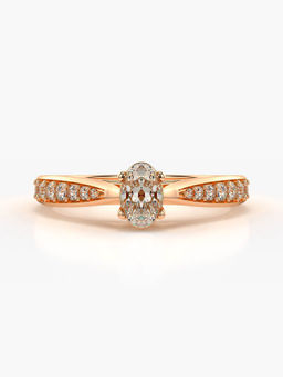 Valanova - Sterling Silver Plated with Rose Gold and Certified Lab Grown Diamond 0.48Cts