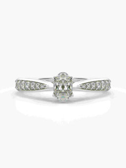 Valanova - Sterling Silver Plated with White Gold and Certified Lab Grown Diamond 0.48Cts