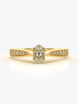Valanova - Sterling Silver Plated with Yellow Gold and Certified Lab Grown Diamond 0.48Cts