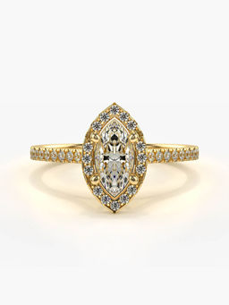 Valanova - Sterling Silver Plated with Yellow Gold and Certified Lab Grown Diamond 0.69Cts