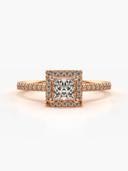 Valanova - Sterling Silver Plated with Rose Gold and Certified Lab Grown Diamond 0.58Cts