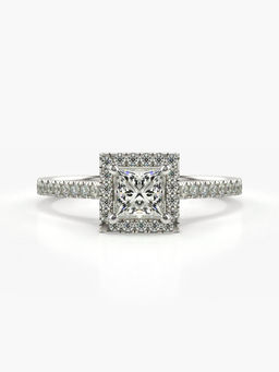 Valanova - Sterling Silver Plated with White Gold and Certified Lab Grown Diamond 0.58Cts