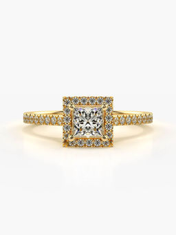 Valanova - Sterling Silver Plated with Yellow Gold and Certified Lab Grown Diamond 0.58Cts