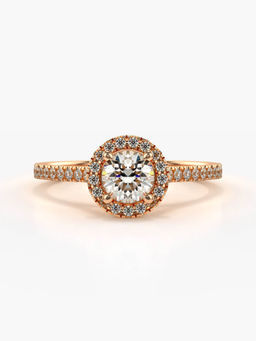 Valanova - Sterling Silver Plated with Rose Gold and Certified Lab Grown Diamond 0.77Cts