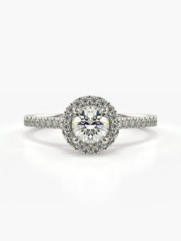 Valanova - Sterling Silver Plated with White Gold and Certified Lab Grown Diamond 0.77Cts