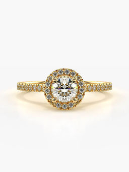 Valanova - Sterling Silver Plated with Yellow Gold and Certified Lab Grown Diamond 0.77Cts