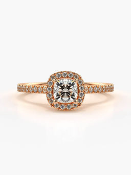 Valanova - Sterling Silver Plated with Rose Gold and Certified Lab Grown Diamond 0.77Cts
