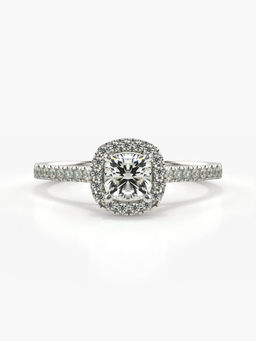 Valanova - Sterling Silver Plated with White Gold and Certified Lab Grown Diamond 0.77Cts