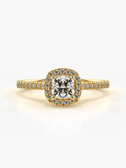 Valanova - Sterling Silver Plated with Yellow Gold and Certified Lab Grown Diamond 0.77Cts