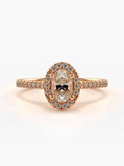 Valanova - Sterling Silver Plated with Rose Gold and Certified Lab Grown Diamond 0.73Cts