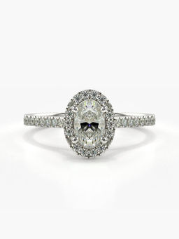Valanova - Sterling Silver Plated with White Gold and Certified Lab Grown Diamond 0.73Cts