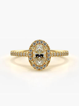 Valanova - Sterling Silver Plated with Yellow Gold and Certified Lab Grown Diamond 0.73Cts