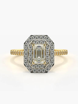 Valanova - Sterling Silver Plated with Yellow Gold and Certified Lab Grown Diamond 0.95Cts