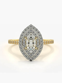 Valanova - Sterling Silver Plated with Yellow Gold and Certified Lab Grown Diamond 0.87Cts