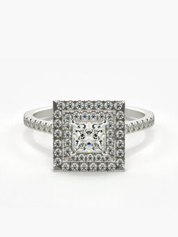 Valanova - Sterling Silver Plated with White Gold and Certified Lab Grown Diamond 0.76Cts