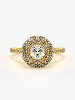 Valanova - Sterling Silver Plated with Yellow Gold and Certified Lab Grown Diamond 0.90Cts
