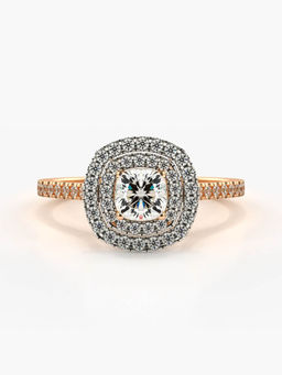 Valanova - Sterling Silver Plated with Rose Gold and Certified Lab Grown Diamond 0.89Cts