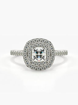 Valanova - Sterling Silver Plated with White Gold and Certified Lab Grown Diamond 0.89Cts
