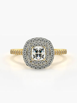 Valanova - Sterling Silver Plated with Yellow Gold and Certified Lab Grown Diamond 0.89Cts