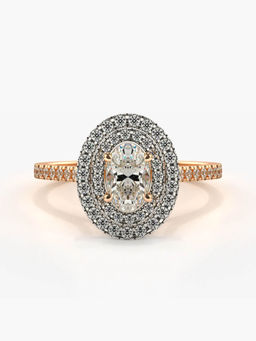 Valanova - Sterling Silver Plated with Rose Gold and Certified Lab Grown Diamond 0.88Cts
