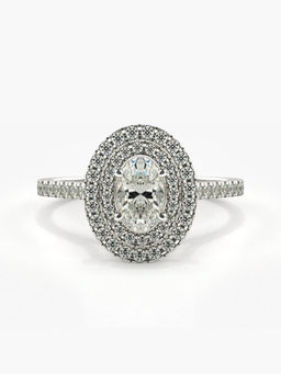 Valanova - Sterling Silver Plated with White Gold and Certified Lab Grown Diamond 0.88Cts