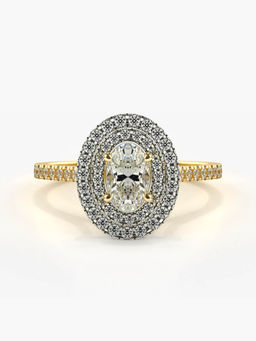 Valanova - Sterling Silver Plated with Yellow Gold and Certified Lab Grown Diamond 0.88Cts