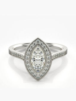 Valanova - Sterling Silver Plated with White Gold and Certified Lab Grown Diamond 0.99Cts