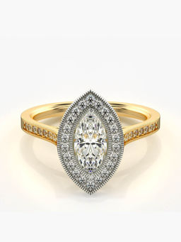 Valanova - Sterling Silver Plated with Yellow Gold and Certified Lab Grown Diamond 0.99Cts