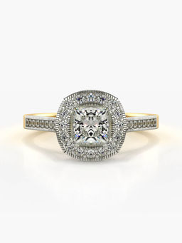 Valanova - Sterling Silver Plated with Yellow Gold and Certified Lab Grown Diamond 1.04Cts