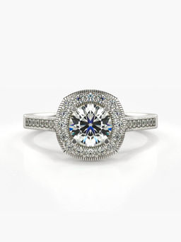 Valanova - Sterling Silver Plated with White Gold and Certified Lab Grown Diamond 1.14Cts