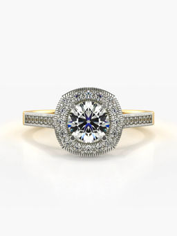 Valanova - Sterling Silver Plated with Yellow Gold and Certified Lab Grown Diamond 1.14Cts