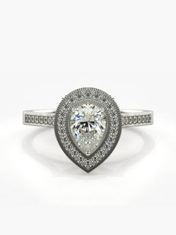 Valanova - Sterling Silver Plated with White Gold and Certified Lab Grown Diamond 0.88Cts
